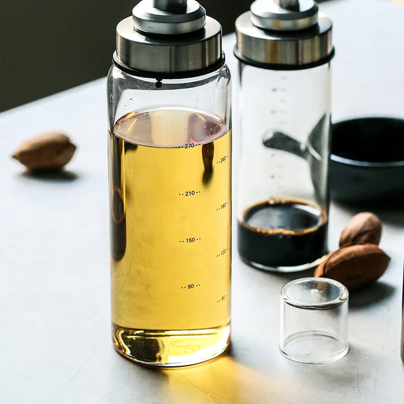 Стеклянная бутылка для хранения приправ Масло дозатор уксуса емкость соуса