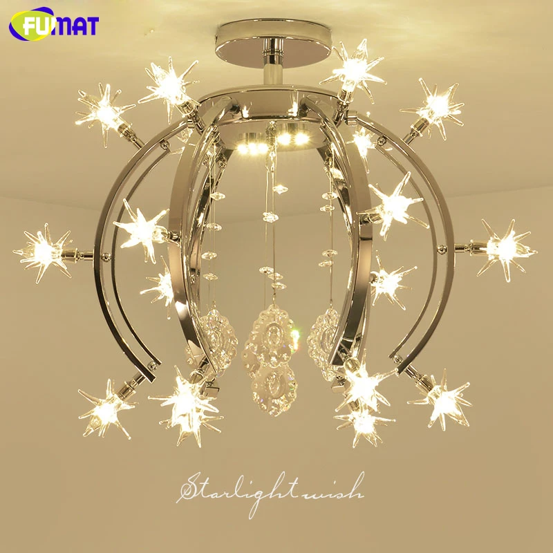 Кристаллическая Подвесная лампа FUMAT K9 в форме звезды НЛО хромированные рамки из