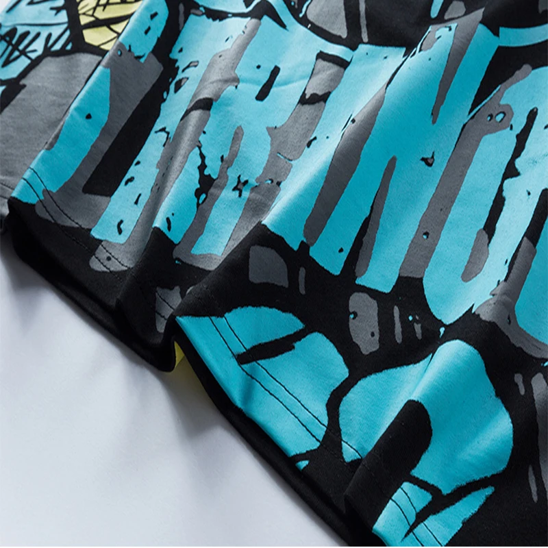

Harajuku Graffiti Tee Oversized Tshirt Unisex Short Sleeve Loose Style Retro Streetwear Summer Couple Tops tees camisetas hombre