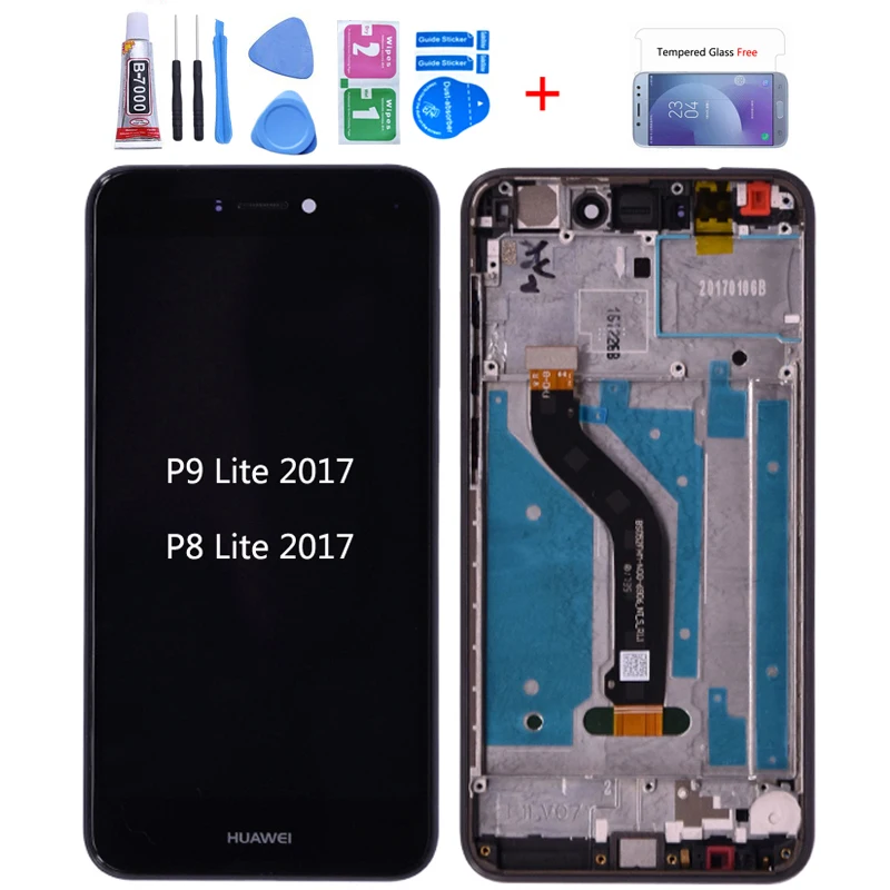 Оригинал для Huawei P8 lite 2017 PRA LA ЖК дисплей кодирующий преобразователь сенсорного