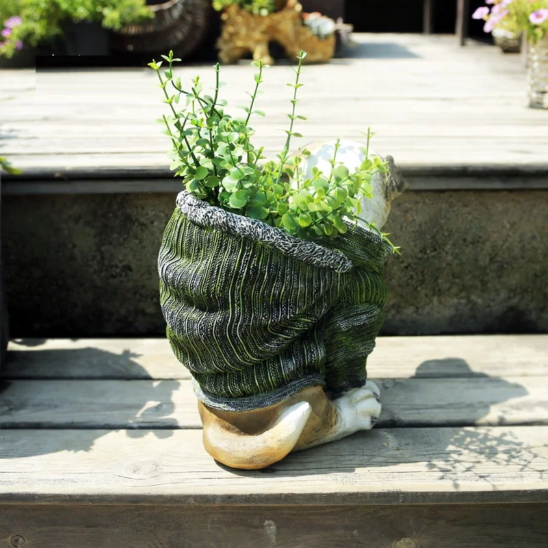 

Nordic Pastorale Cartoon Puppy Dog Flower Pot Room Study Hallway Animals Art Pot Plant Pot Outdoor Garden Decorations R2899