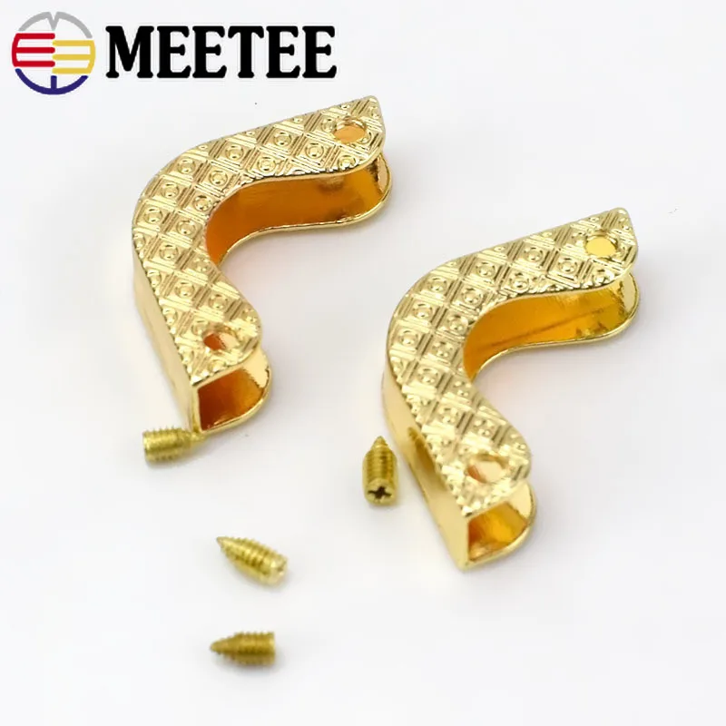 Meetee 5/10 шт. 25*37 мм угловая металлическая стандартная пряжка ручная облицовочная
