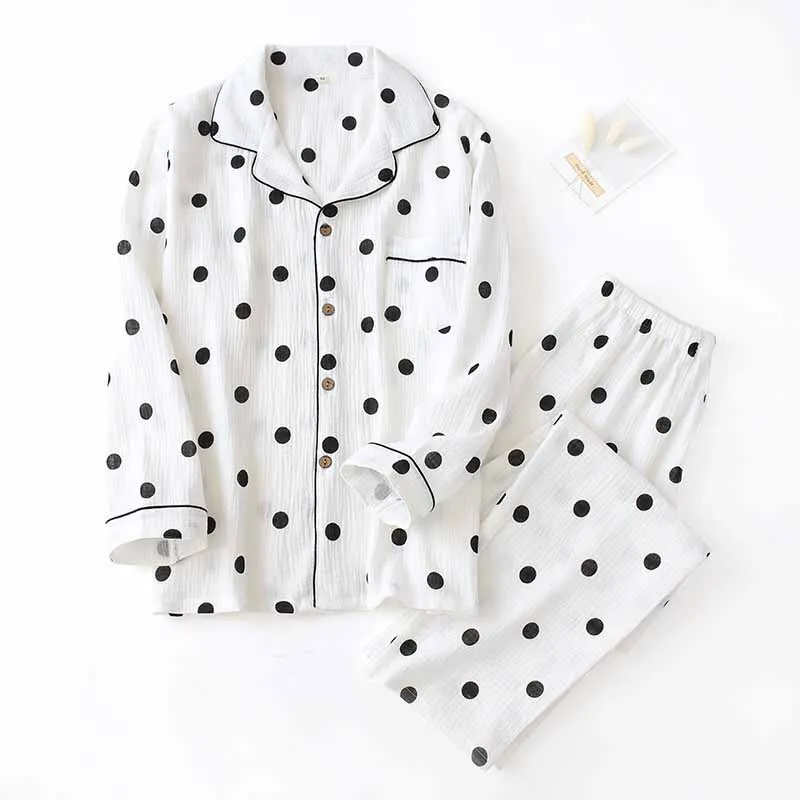 Осенне-зимняя новинка пижамный комплект для влюбленных 100% хлопок марля