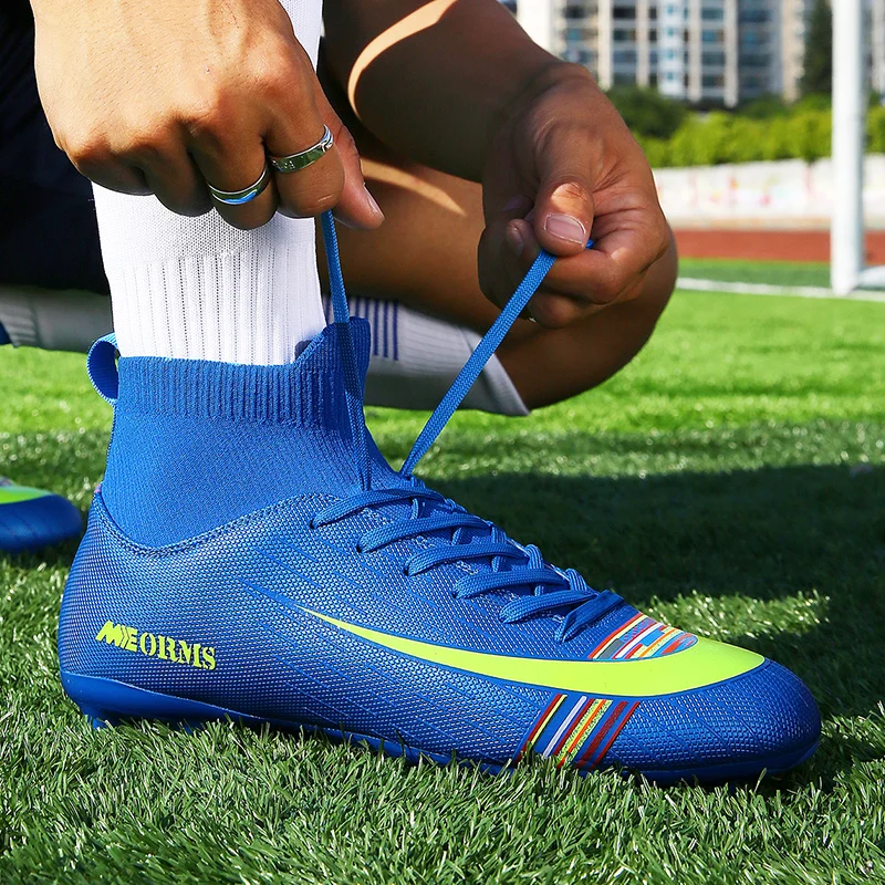 Мужские тренировочные футбольные бутсы AG/TF уличные высокие мужские кроссовки