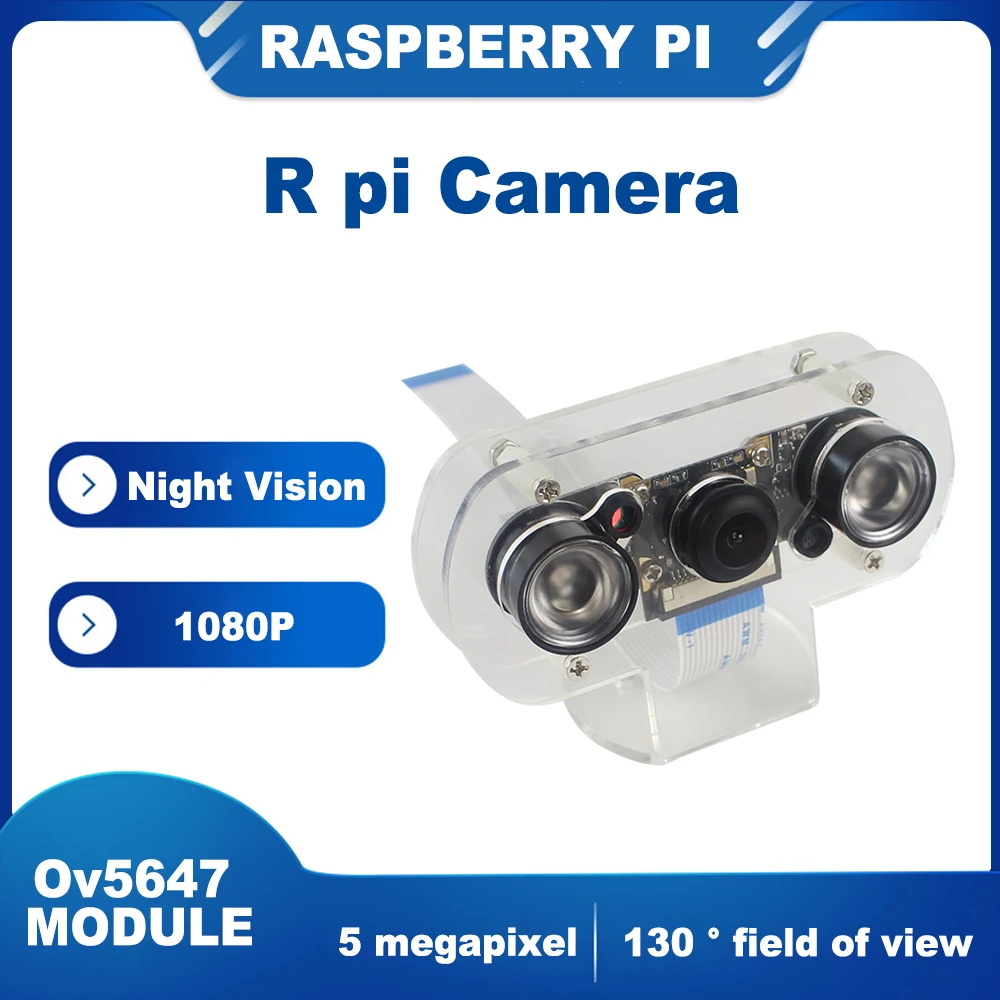 

Комплект для Raspberry Pi Zero/3B/3B +/4B, камера ночного видения на 130 градусов, инфракрасное освещение для Raspberry Pi 4B/3B +/Zero