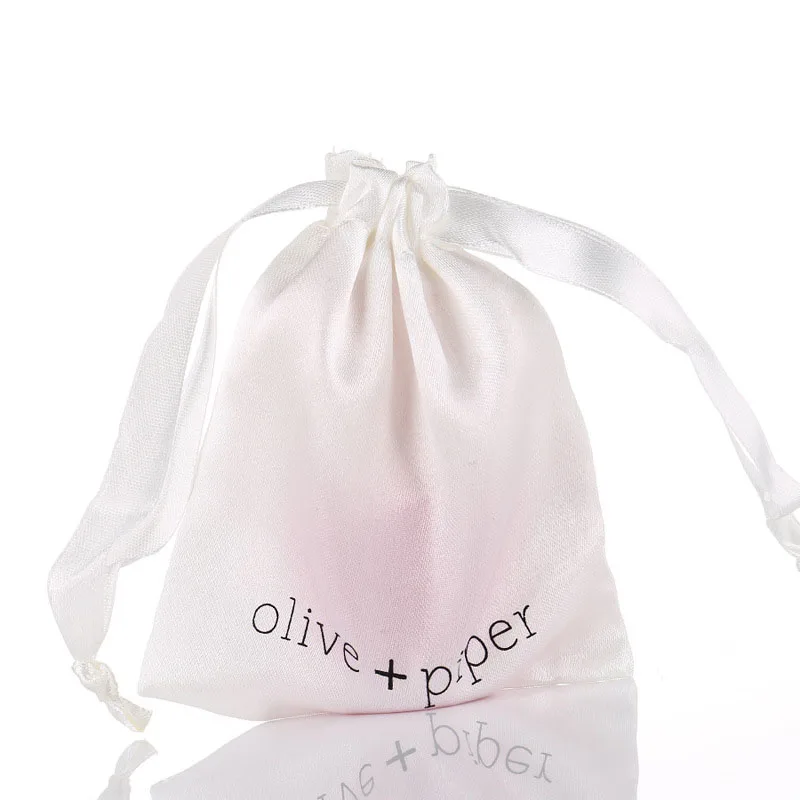 100PCS Satin Makeup Bags Packaging Jewelry Cosmetic Hair Silk Drawstring Pouch Party Gift Custom Sachet Print Logo | Украшения и