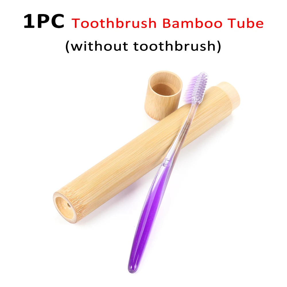 1 шт. 21 см бамбуковая зубная щетка с деревянным чехол для путешествий мягкая