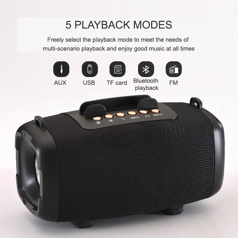 Портативный беспроводной fm радиоприемник NNS Bluetooth колонки mp3 плеер светодиодный