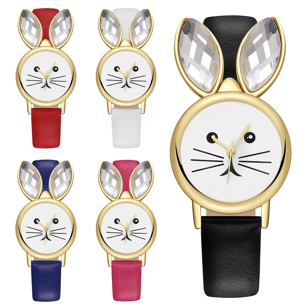 

Quartz Watch Animal Crystal Alloy Dial Watch for Women Leather Strap Elegant Wristwatch Easter Gift Montre Femme Drop Shipping