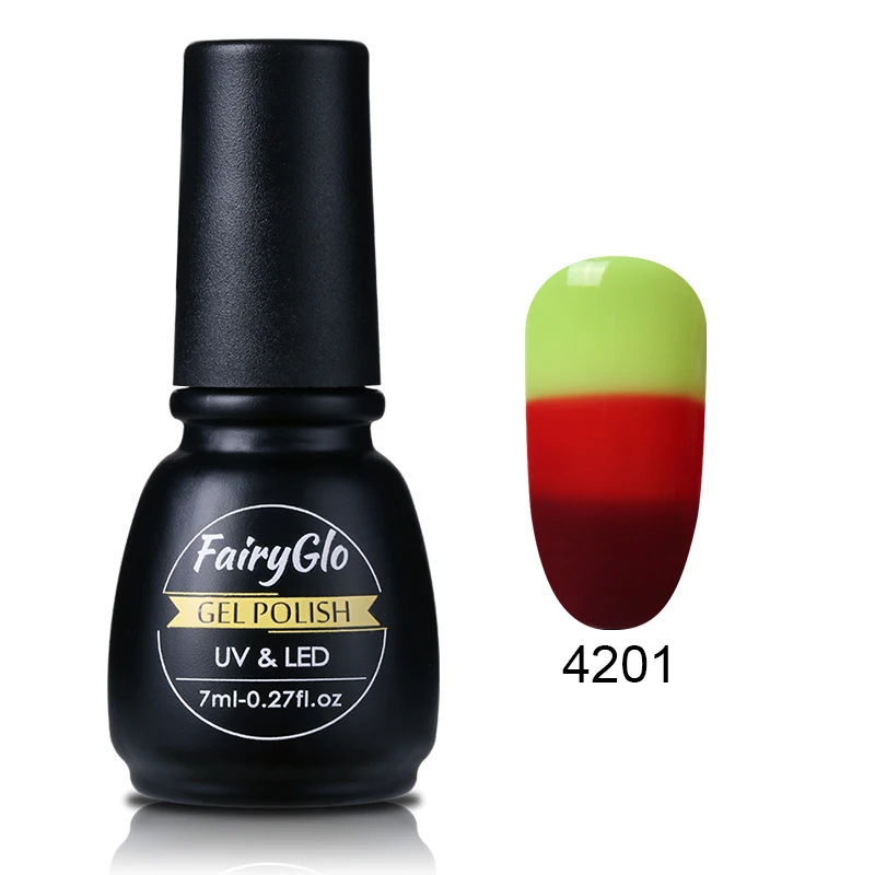 FairyGlo 7ml Temperature Changing Color Nail Gel Varnish Soak Off UV LED Lamp Vernis Semi Permanent Polish | Красота и здоровье
