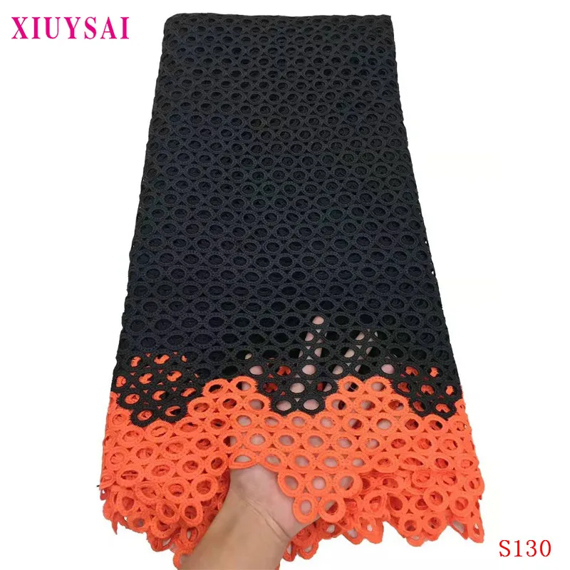 Африканская кружевная ткань 2021 черное гипюровое кружево вышивка Африканский