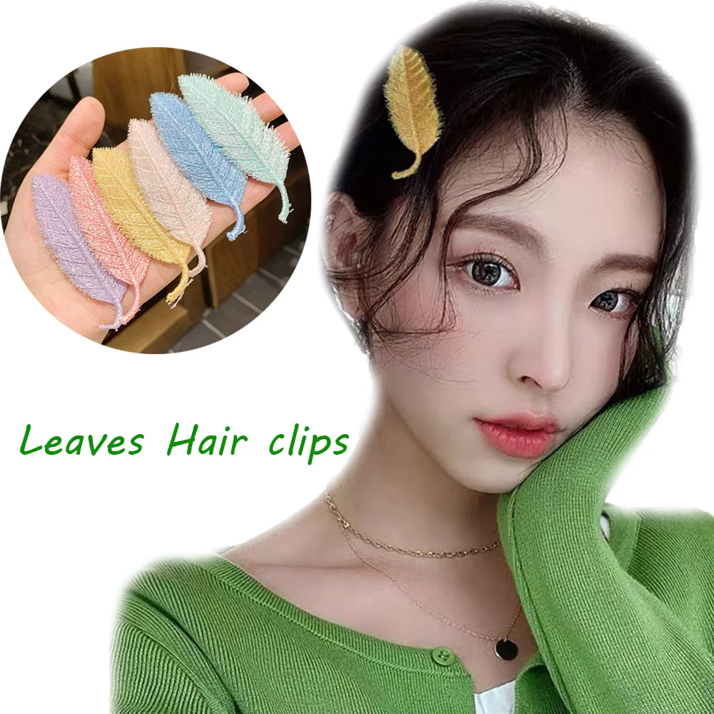 

Fashion Cloth Cute Leaves Shape Hairpin Multi Color Girls Elegant Creative Hair Accessories BB Clips Girls Headwear Hair Clip