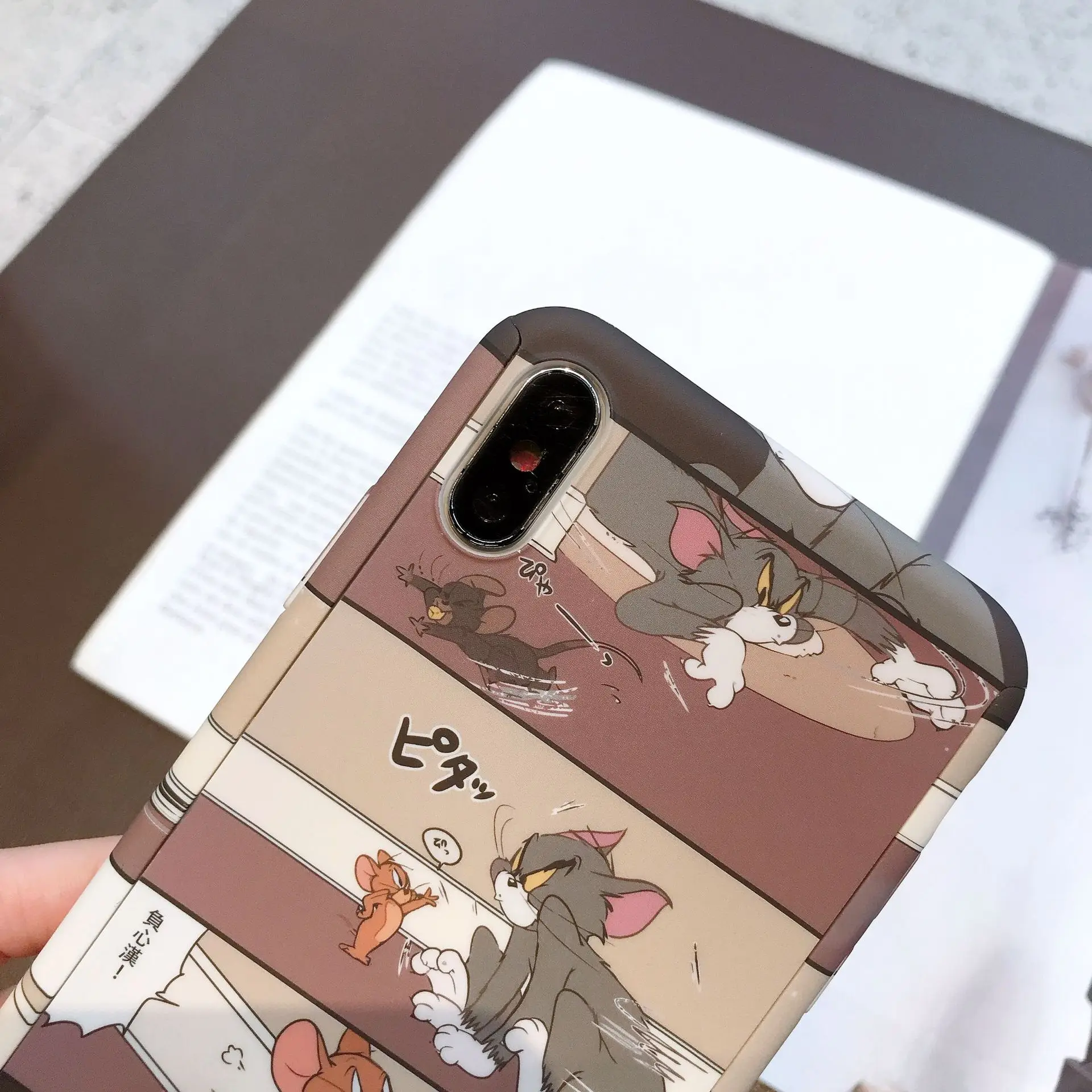 XR XS 7 8 Coque пластиковая жесткая задняя крышка милый мультфильм Том Джерри 360 Полный чехол для телефона для iPhone 6S 6 X XS Max 7 8PLus