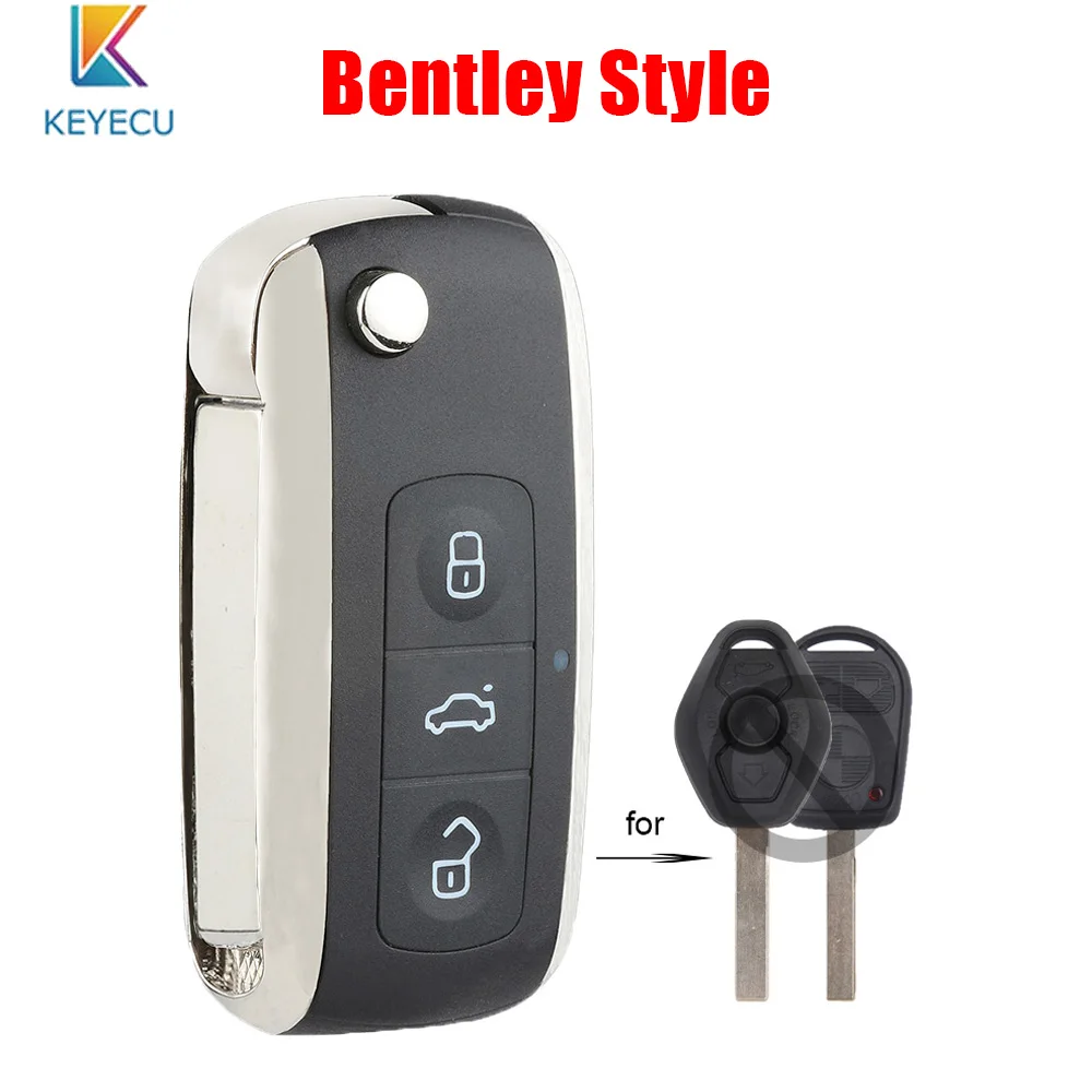 Модифицированный флип чехол в стиле Бентли KEYECU для BMW всех моделей 1995 2005 315/433 МГц с