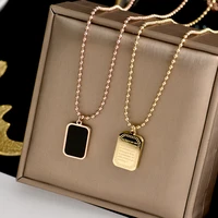 titanium with 18 k gold plated lucky pendant chains necklace for women stainless steel necklaces neck birthday jewelry gifts