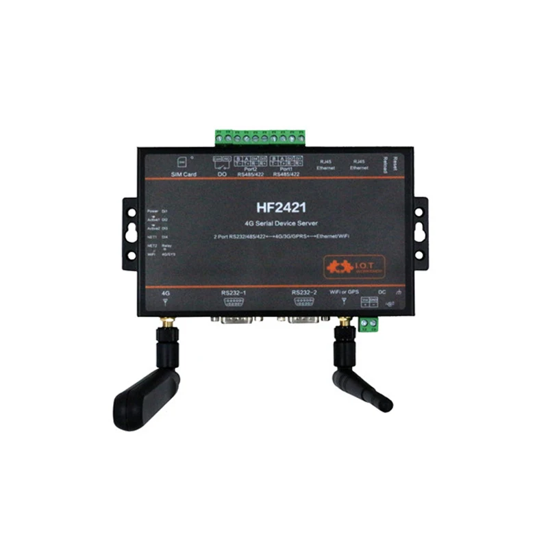 HF2421 4g DTU industrial grade 3G 4G router serial server Double port RS232 RS422 RS485 to Ethernet modbus HF-2421 | Безопасность и