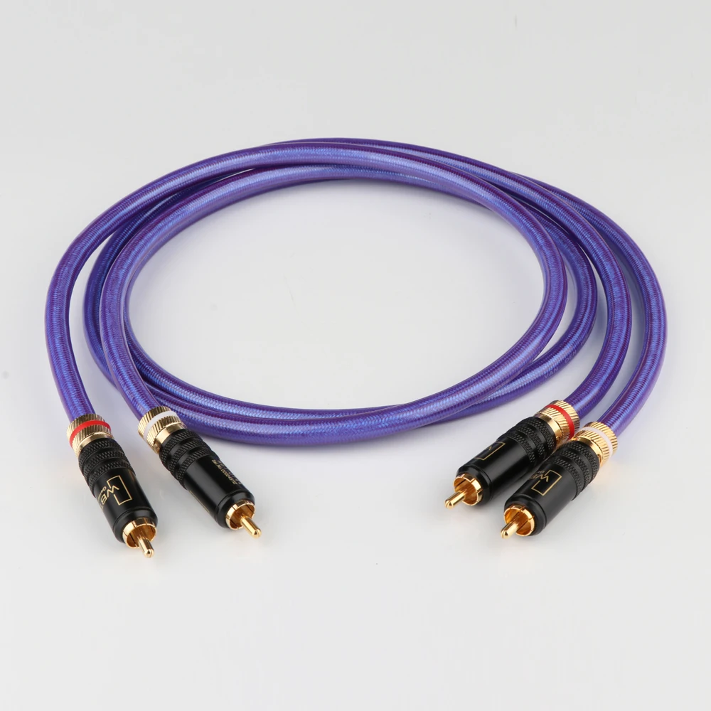 

X409 Hi-End Van Den Hul G5 Silver Plated RCA Cable With Gold Plated RCA to RCA 90 Degree Right Angle Connectors For CD Amplifier