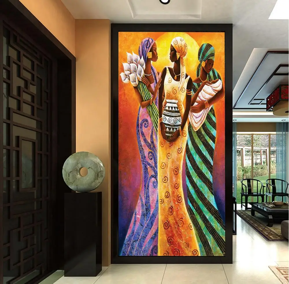 [Самоклеящаяся] 3D черная женщина WG592 настенная бумага роспись фотография живота |