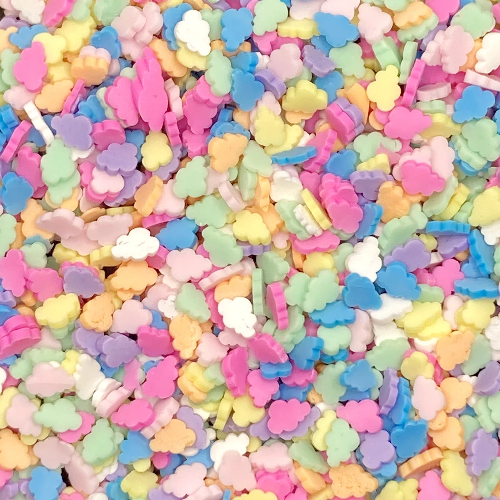 50g Blue Earth Cloud Slice Polymer Clay Colorful Sprinkles For Crafts DIY Nail Art Decoration Slime Filling Accessories - купить по