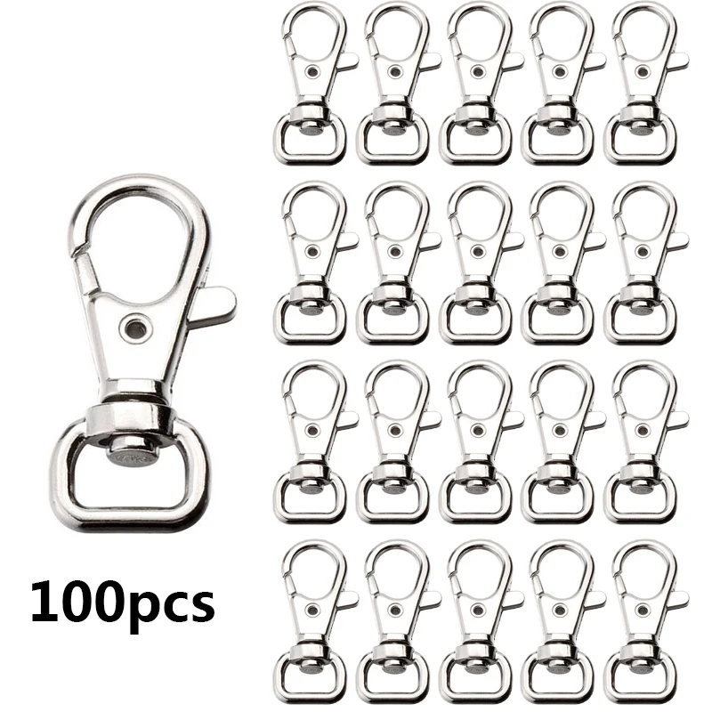 

PARETO 100Pcs 37mm Swivel Trigger Clips Snap Hooks Lobster Clasp for Keychain Bag DIY Craft Key Buckle