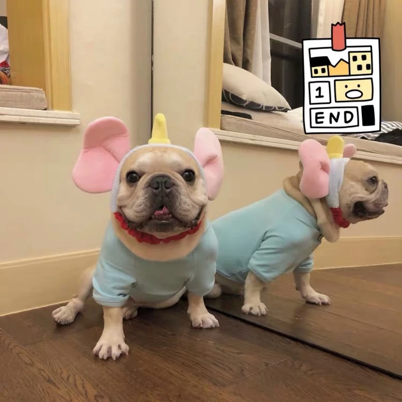 Pet Dog Big Ear Elephant Hat Transformation Cap French Bulldog Headgear Costume halloween Dogs Cosplay Party Dropshipping YFC01