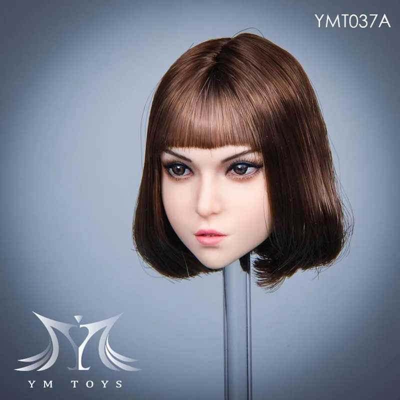 

YMT037 1/6 Asian Beauty Mary Head Caving Female Soldier Head Sculpt Fit 12'' PH TBL Action Figure Body