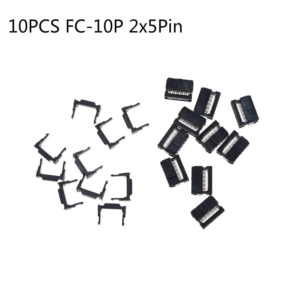 New 10PCS FC-10P 2x5Pin Dual Row Pitch 2.54mm IDC Socket Connector Female Header 10-pin cable socket Promotion Price | Строительство и