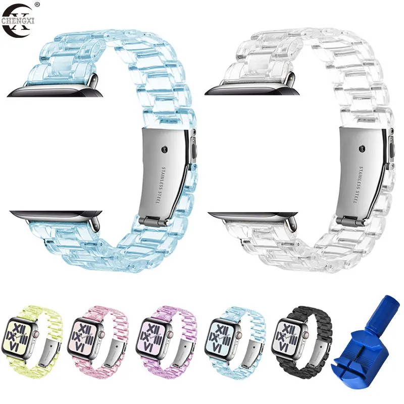 

Watch Strap Case For Apple watch 6 5 4 Band 42mm 38mm Correa Transparent Steel For iwatch 6 Series 5 4 3/2 Watchband 44mm 40mm