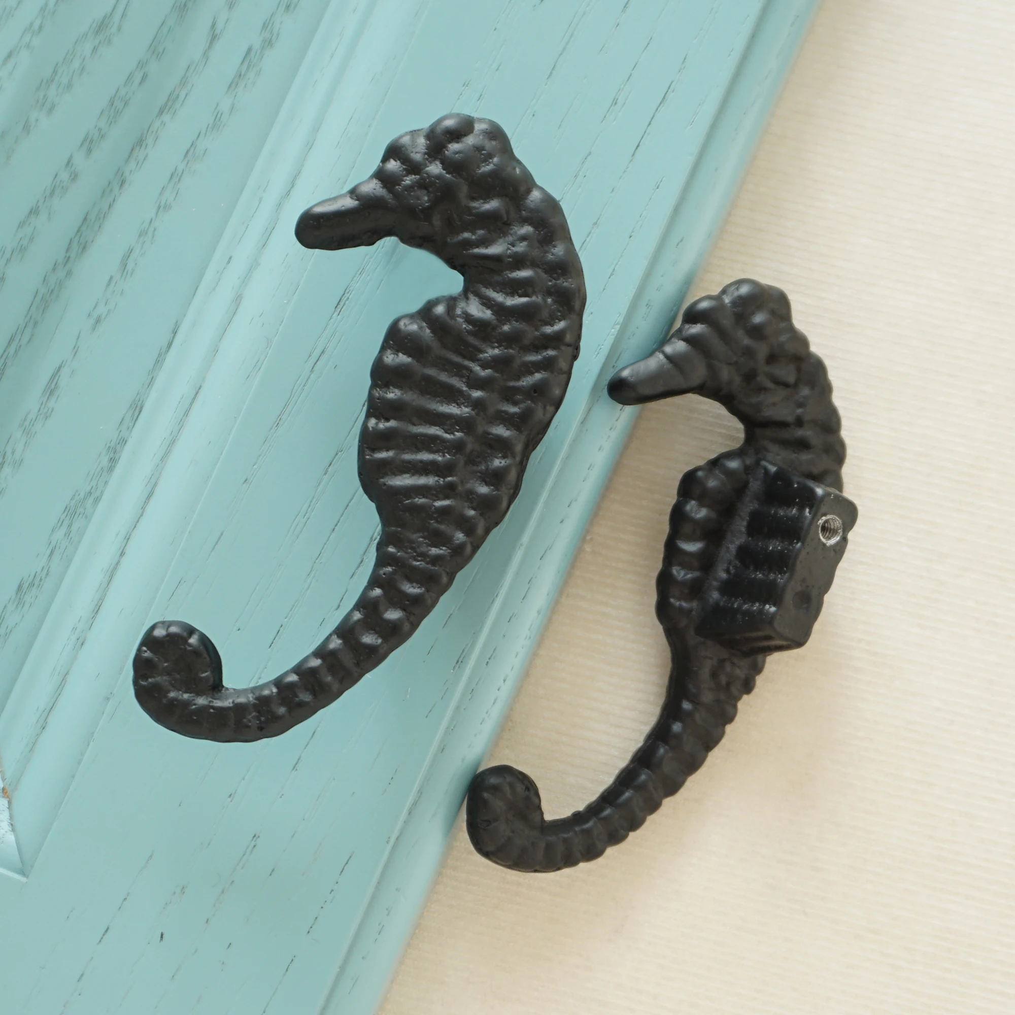 Милый черный с формой гиппокампа Алюминий сплава дети Спальня мебельные ручки