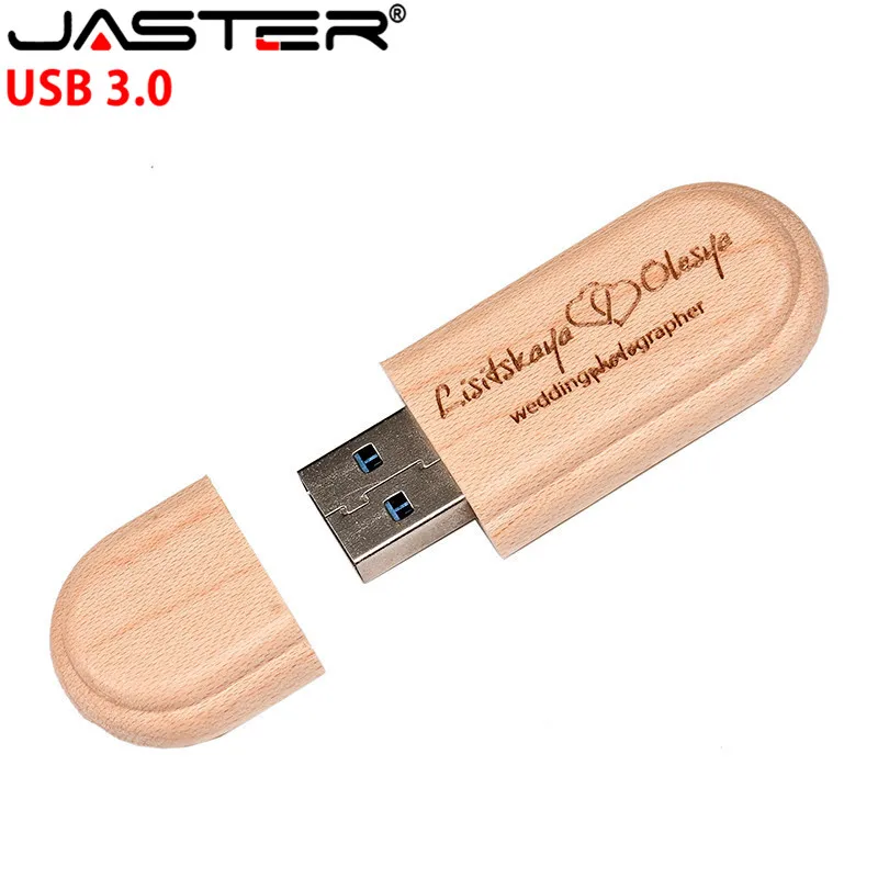 JASTER USB 3 0 лазерная гравировка деревянный + коробка Флешка 4 ГБ 16 32 64 128 флэш