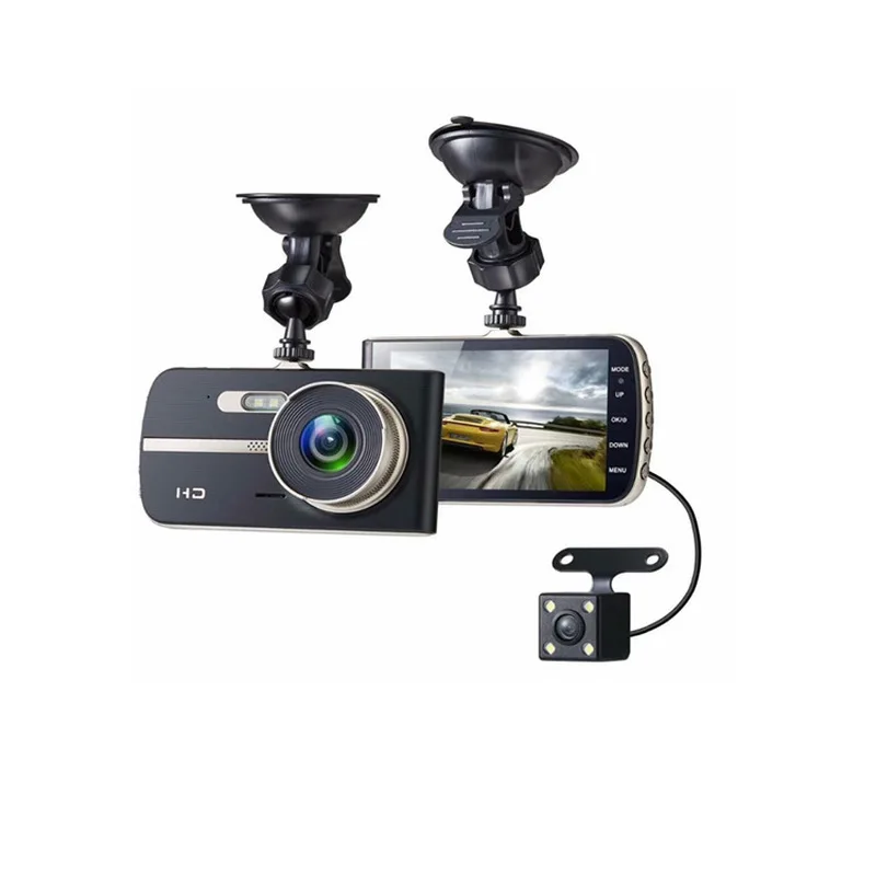 hidden metal 4 inch screen car camera driving recorder hd 1080p night vision front and rear dual lens all day monitoring free global shipping