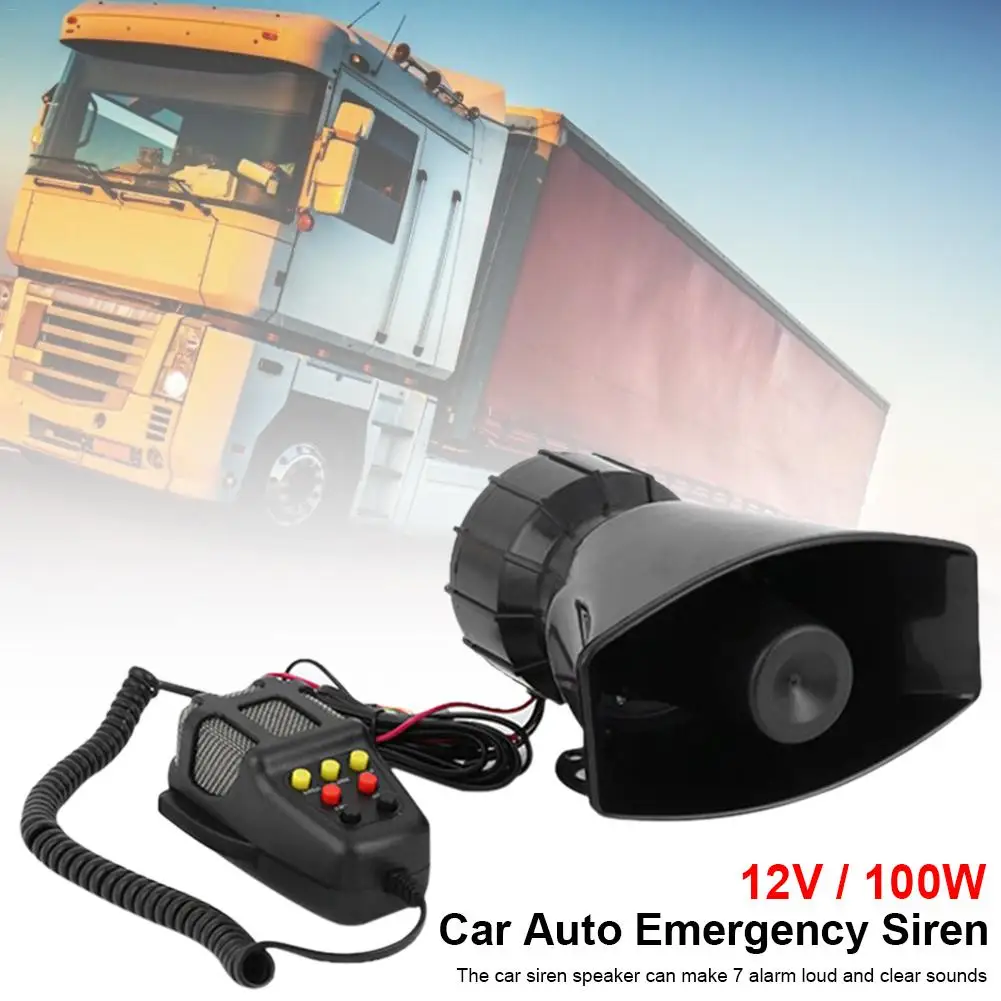 Автомобильная аварийная сирена 12 в 100 Вт звуковой сигнал микрофон PA динамик
