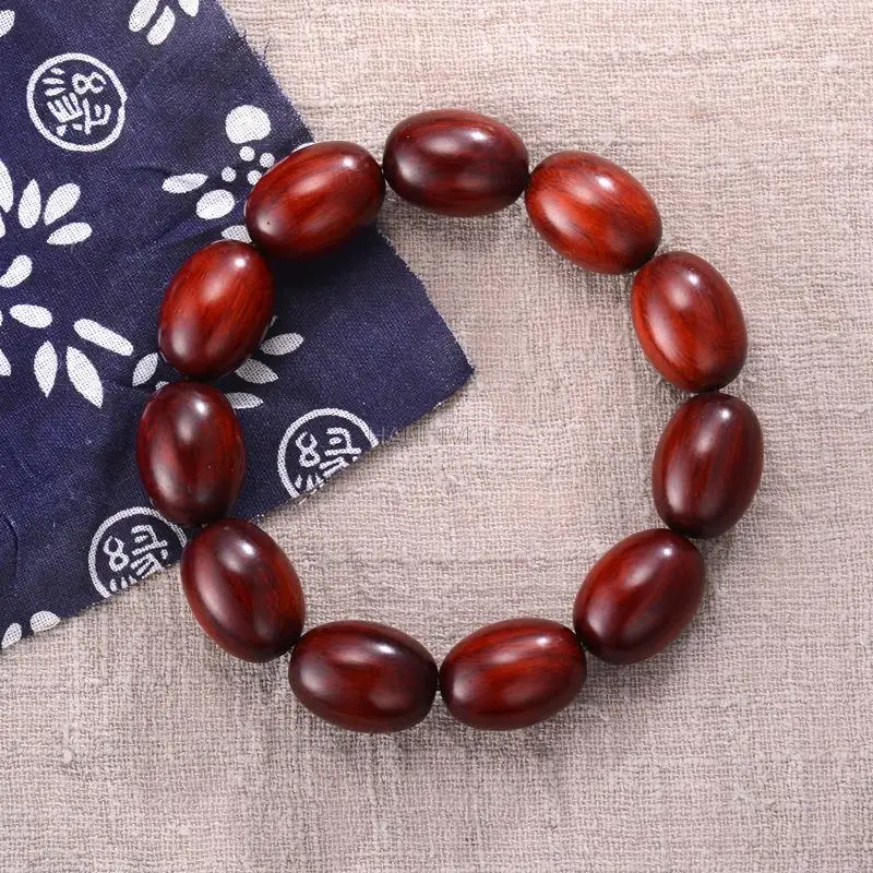 Lobular бусины из розового дерева jujube формы бочка ручной браслет Четки 1 5*20 | Красота