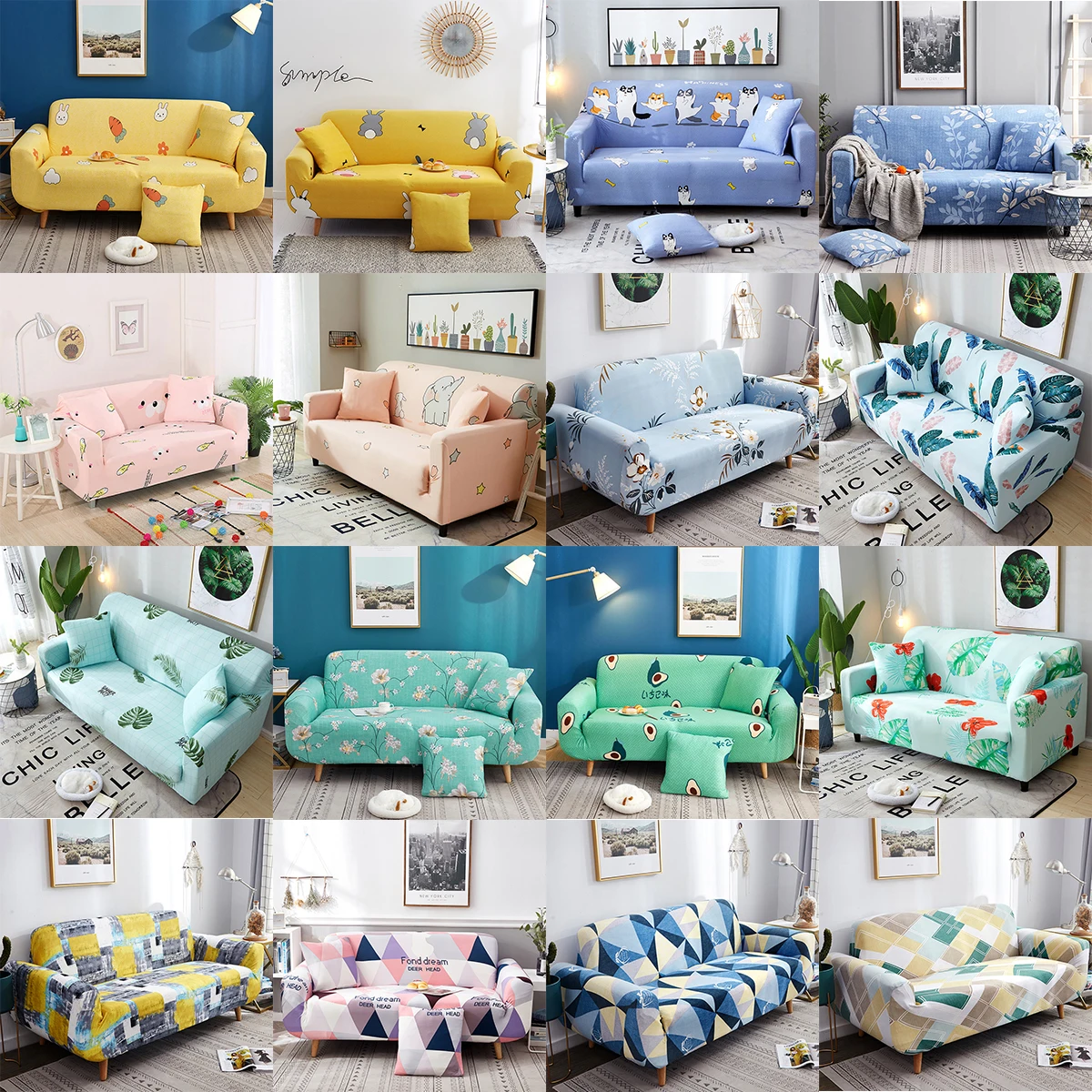 

Zerolife Couch Cover Sofa Plaids And Covers For Living Room Elastic Stretch Polyester Universal Sectional 1/2/3/4 Seat SofaCover