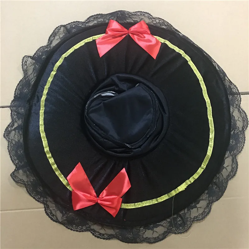 Прямая поставка Черная кружевная пиратская шляпа для женщин Вельветовая на