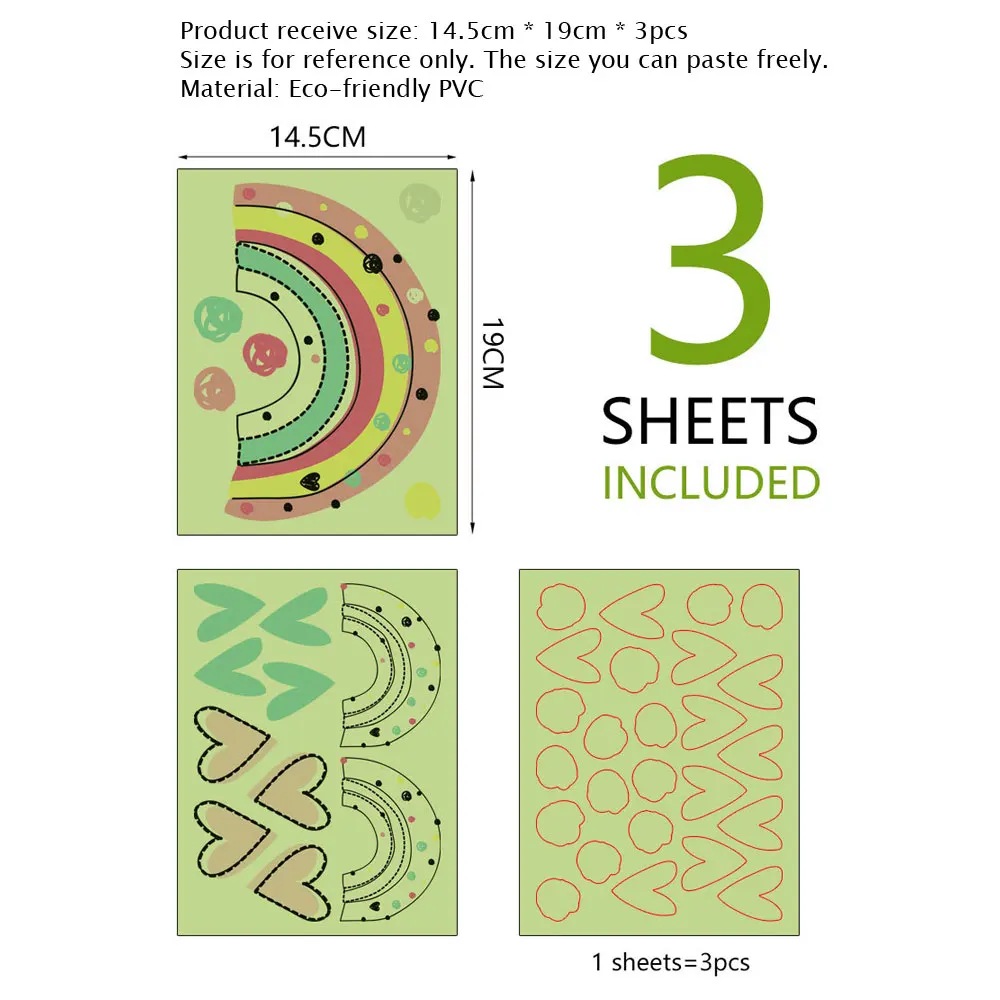 3 шт./компл. сердце радуга фотообои для спальни домашние украшения настенные