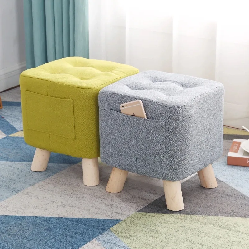 Модный домашний квадратный табурет для гостиной, чайный столик, креативные маленькие стулья для ног, седло, детский табурет, скамейка