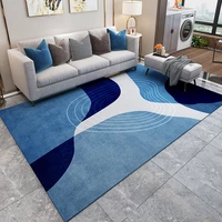 blue abstract lines living room carpets and rugs for bedroom decor thick loop piles tufted carpets non slip floor lounge rugs