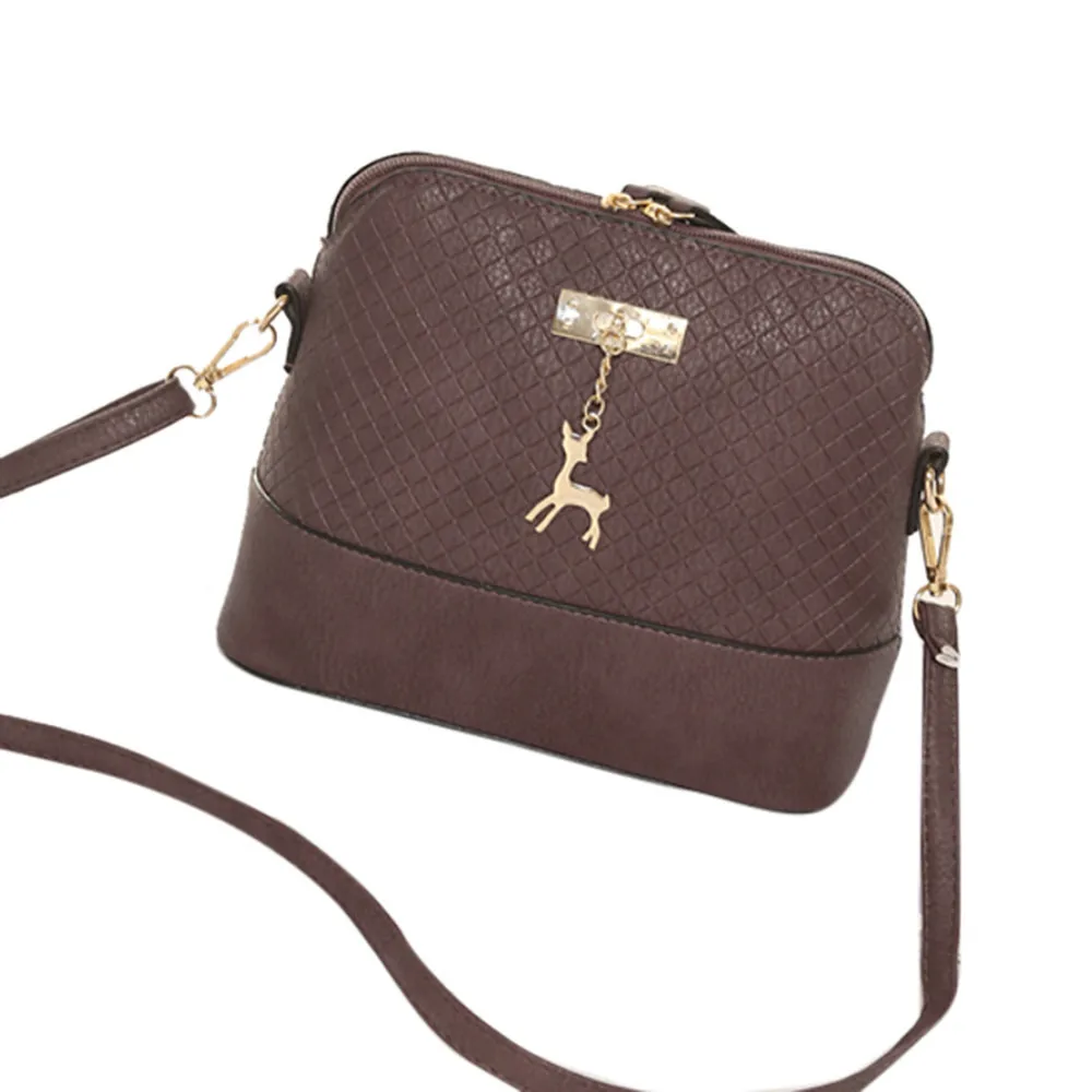 

Women Messenger Bags Fashion Mini Bag Deer Toy Shell Shape Bag Shoulder Bags Indented Check Shoulder Crossbody Bag