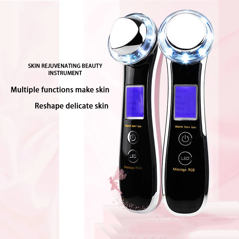 LED Radio Frequency Facial Hydrating Beauty Instrument Skin Care Tools Blackhead Acne Reduce Tightening Freckle Wrinkle | Красота и