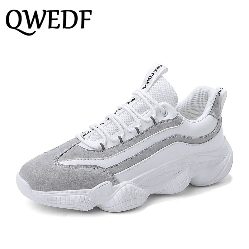 Кроссовки QWEDF мужские с вулканизированной подошвой дышащие сникерсы на танкетке