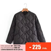 tangada 2021 autumn women black oversized parkas cotton jacket long sleeve female padded overcoat 2g41