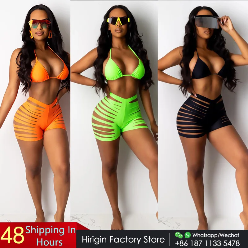 Hirigin Открытое сексуальное бикини с высокой талией комплект Для женщин купальники
