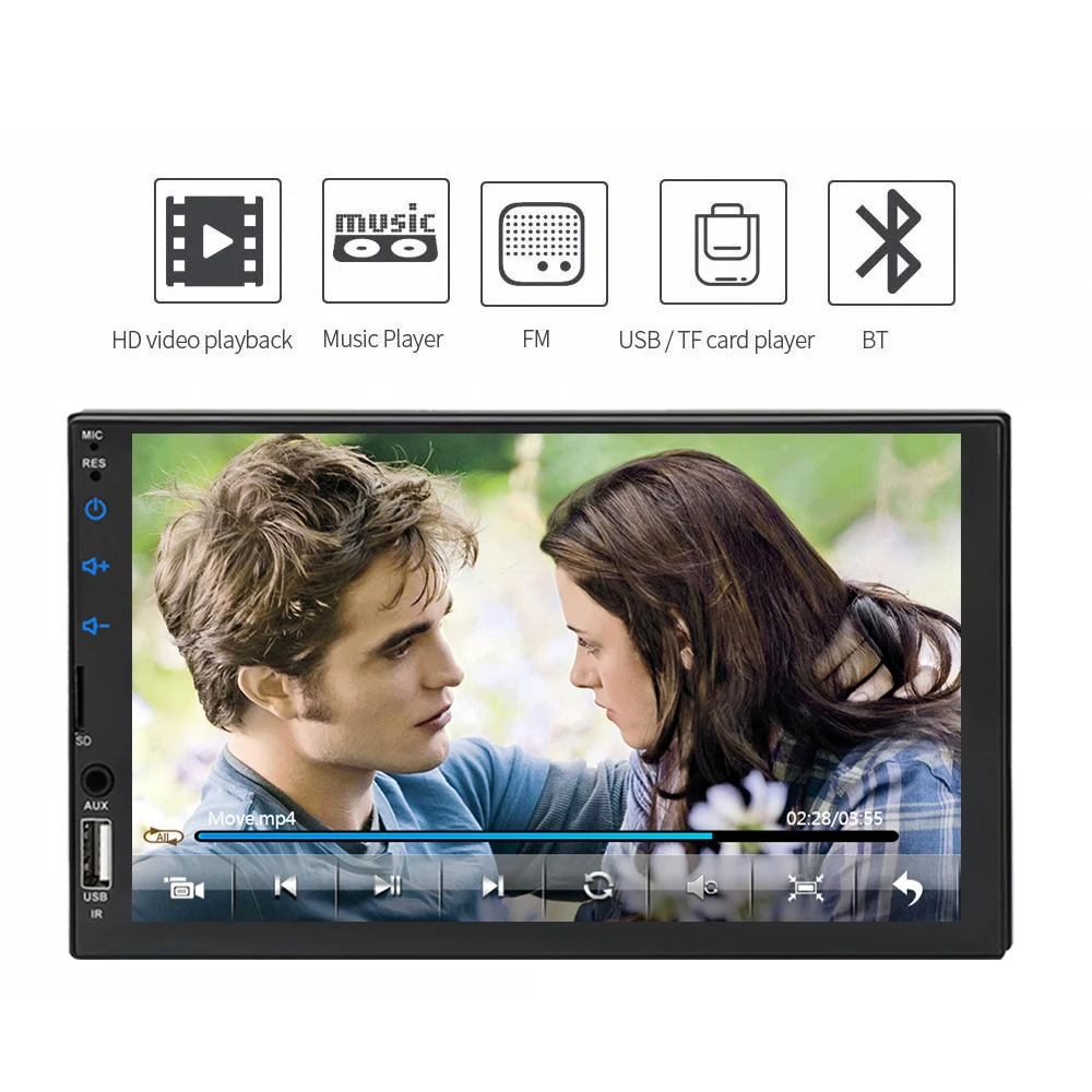 Емкостный автомобильный MP5-плеер 2 Din с сенсорным экраном Bluetooth FM-радио поддержка