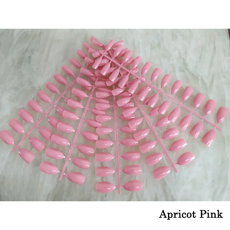 5 X Apricot Pink Смешанные 18 цветов полное покрытие поддельные ногти короткие остроконечные накладные ногти шпильки миндалевидные ногти яркие цвета дизайн ногтей - Цвет: 5 X Apricot Pink