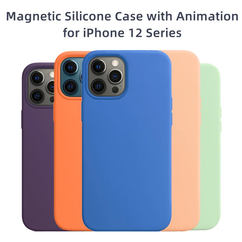 

Original For Apple Magsaf* Liquid Silicone Magnetic Case For iPhone 12 Pro Max 12 Mini Case Wireless Charging Drop Protect Cover