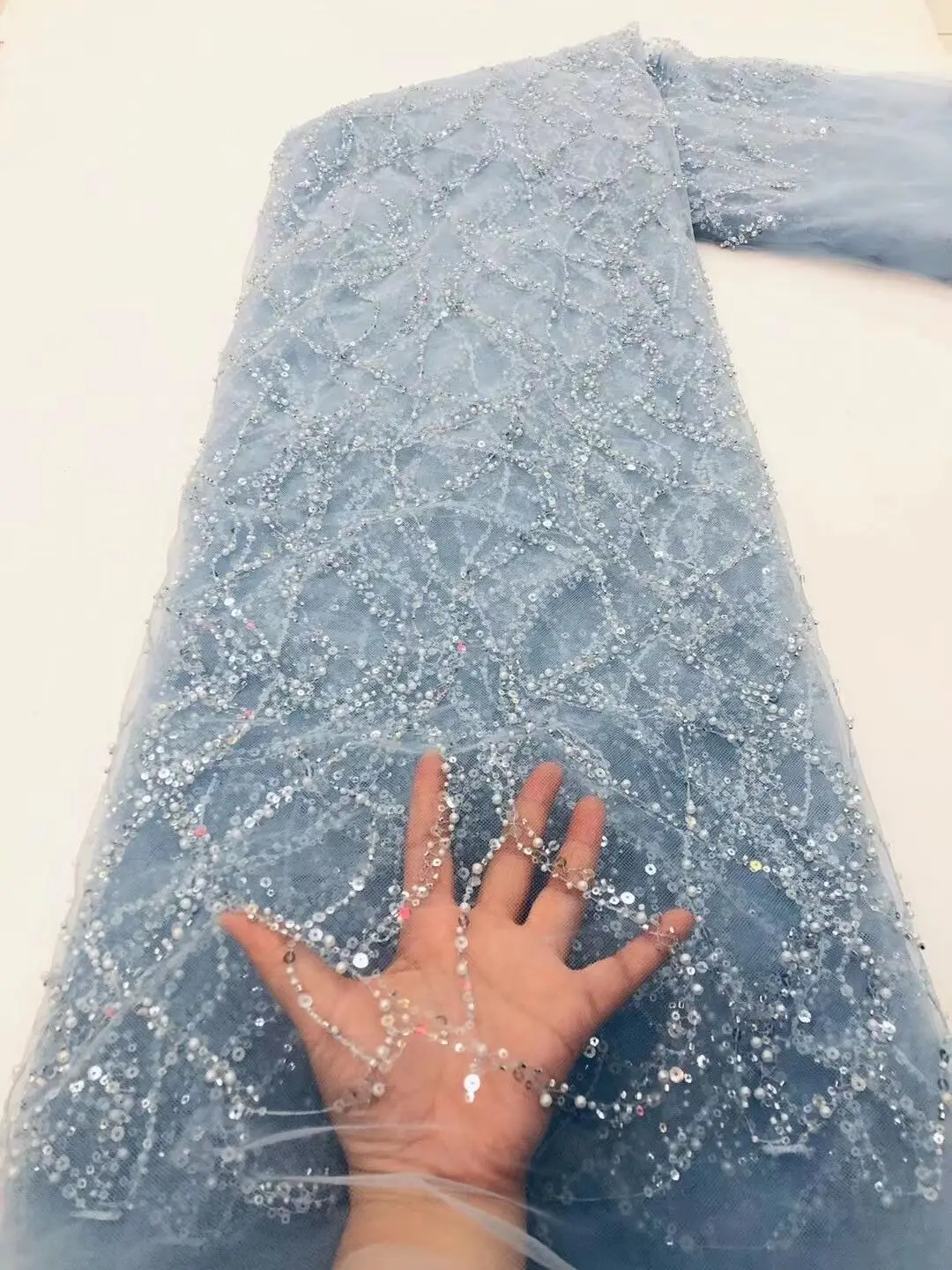 

Африканская кружевная ткань 2021, высококачественные кружевные блестки, французское Сетчатое кружево, тюль, сетчатые ткани, кружевные бусины...