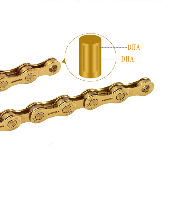 

YBN 11 Speed Chain 116L MTB Road Bicycle Chains for Shimamo Sram Campagnolo Gold Hollow Bicycle Chain Accessories