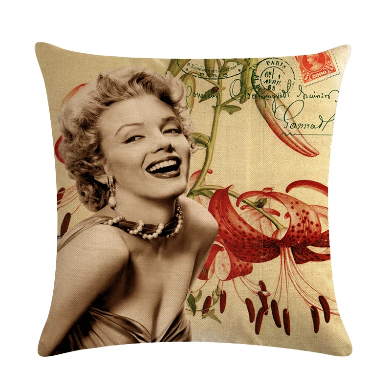45x45 см Мэрилин Монро винтажная Декоративная Подушка Диван Цветочная поясная