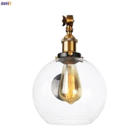 iwhd loft decor retro led wall light fixtures bedroom living room stair glass ball industrial vintage wall lamp sconce luminaria